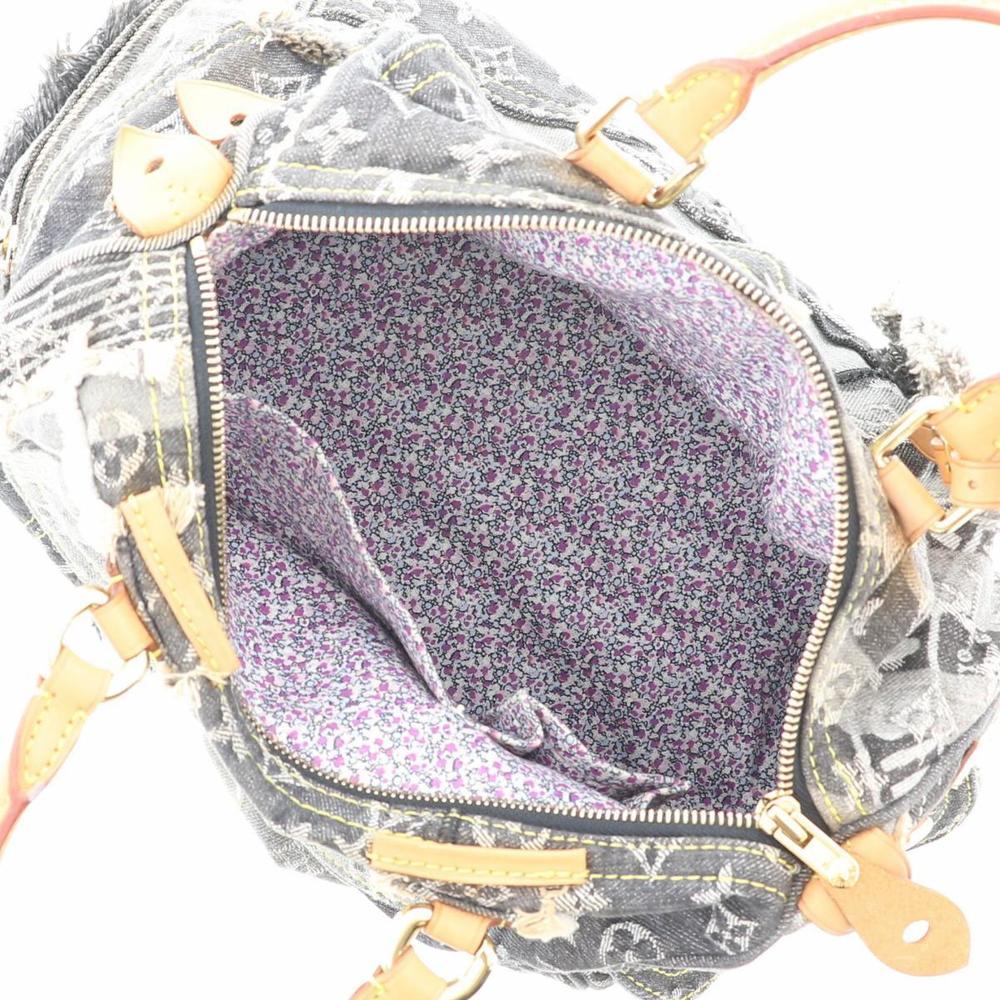 Louis Vuitton Black Denim Patchwork 30 Handbag Sp… - image 6